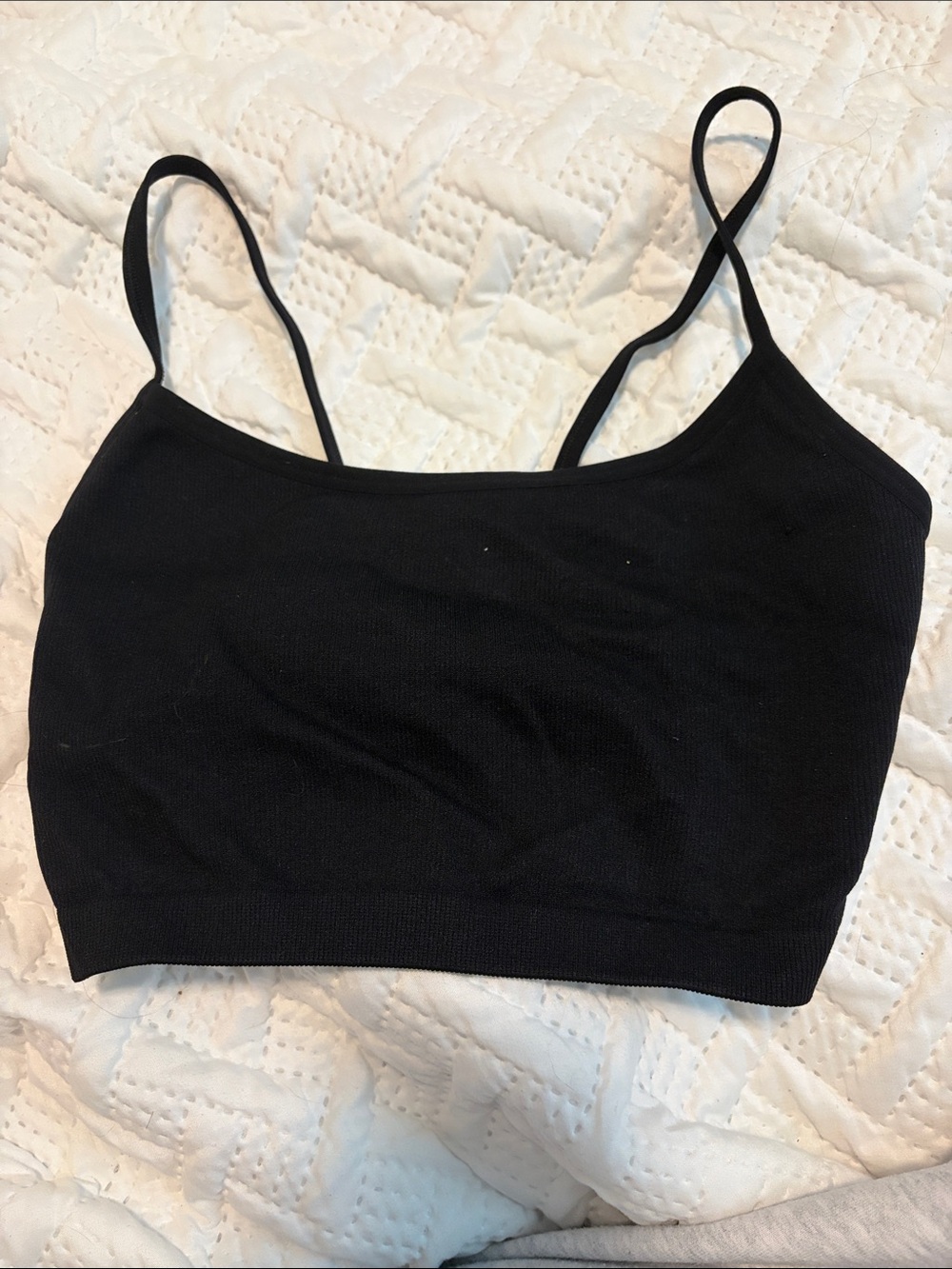aerie Black Seamless Spaghetti-Strap Bralette